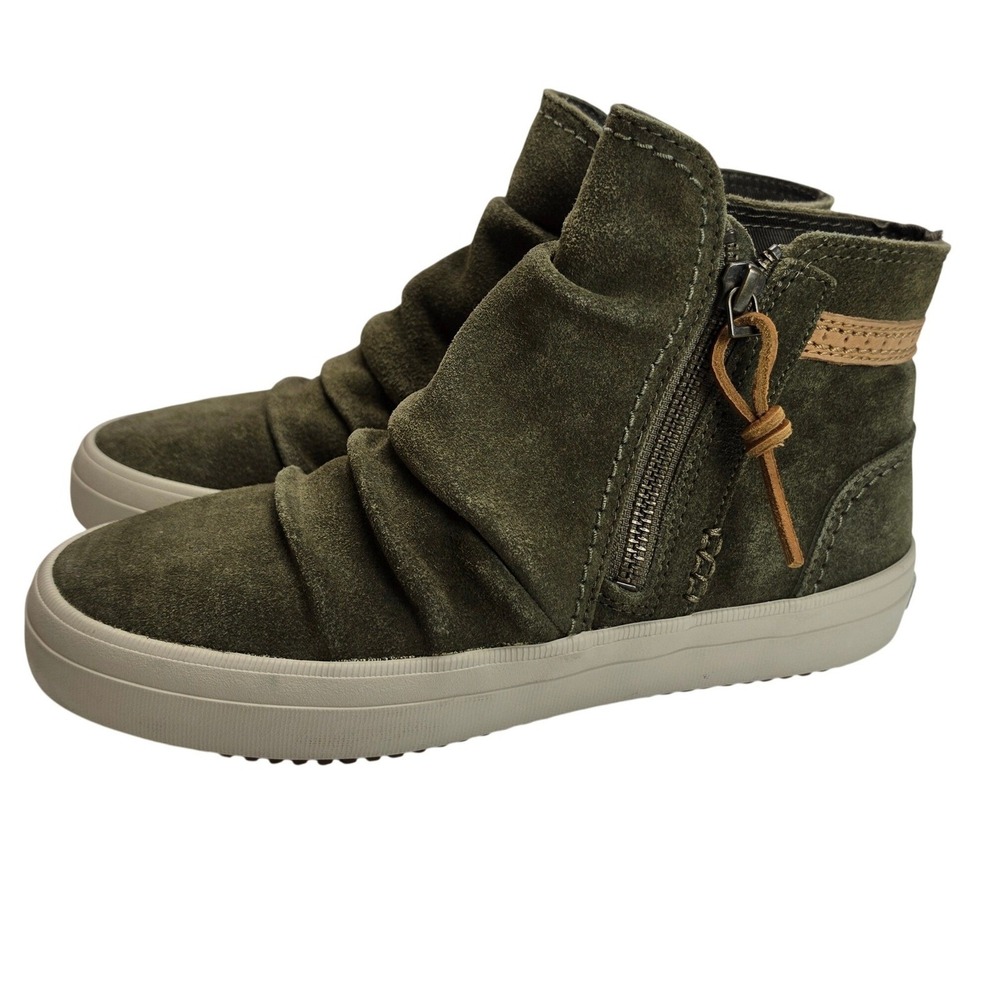 Sperry Crest Lug Zone Womens 6 Olive Suede Ankle Boots Side Zip STS84160